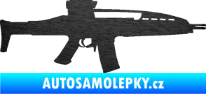 Samolepka Samopal 002 pravá škrábaný kov černý