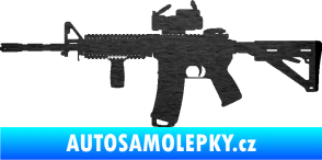 Samolepka Samopal 003 levá škrábaný kov černý