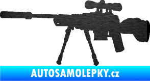 Samolepka Samopal 008 levá škrábaný kov černý