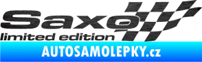 Samolepka Saxo limited edition pravá škrábaný kov černý