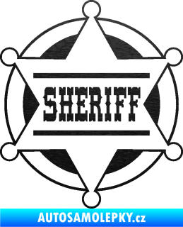 Samolepka Sheriff 004 škrábaný kov černý