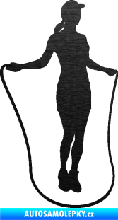 Samolepka Skákání přes švihadlo 001 pravá skipping rope škrábaný kov černý