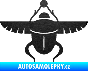 Samolepka Skarab - brouk vruboun 001 egyptský symbol škrábaný kov černý