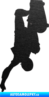 Samolepka Skateboard 010 pravá škrábaný kov černý