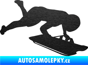 Samolepka Skeleton 002 pravá škrábaný kov černý