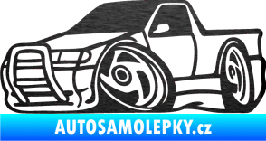 Samolepka Škoda Felicia korba karikatura levá škrábaný kov černý
