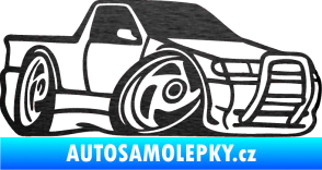 Samolepka Škoda Felicia korba karikatura pravá škrábaný kov černý