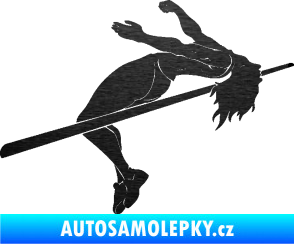 Samolepka Skok do výšky 001 pravá atletika škrábaný kov černý