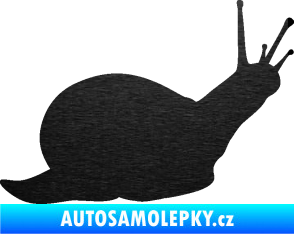 Samolepka Šnek 002 pravá škrábaný kov černý