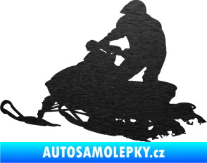 Samolepka Sněžný skútr 001 levá škrábaný kov černý