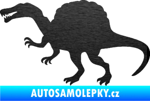 Samolepka Spinosaurus 001 levá škrábaný kov černý