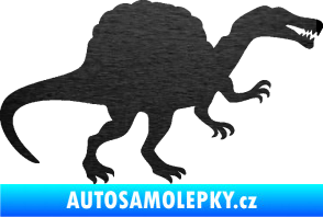 Samolepka Spinosaurus 001 pravá škrábaný kov černý