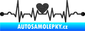 Samolepka Srdeční tep 001 se srdíčkem škrábaný kov černý