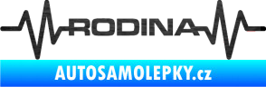 Samolepka Srdeční tep 032 rodina škrábaný kov černý