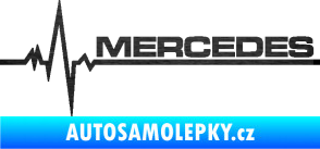 Samolepka Srdeční tep 035 pravá mercedes škrábaný kov černý