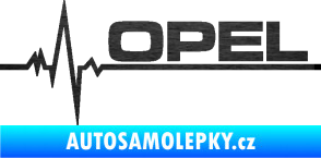 Samolepka Srdeční tep 036 pravá Opel škrábaný kov černý