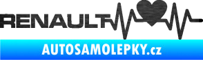 Samolepka Srdeční tep 041 levá Renault škrábaný kov černý