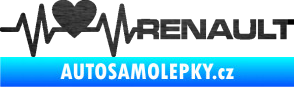 Samolepka Srdeční tep 041 pravá Renault škrábaný kov černý