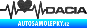 Samolepka Srdeční tep 045 pravá Dacia škrábaný kov černý