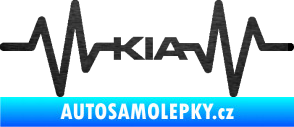 Samolepka Srdeční tep 049 Kia škrábaný kov černý