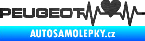 Samolepka Srdeční tep 052 levá Peugeot škrábaný kov černý