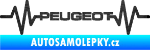 Samolepka Srdeční tep 053 Peugeot škrábaný kov černý