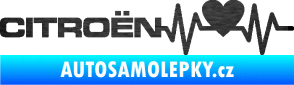 Samolepka Srdeční tep 056 levá Citroen škrábaný kov černý
