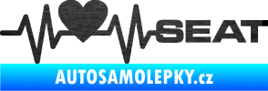 Samolepka Srdeční tep 060 pravá Seat škrábaný kov černý