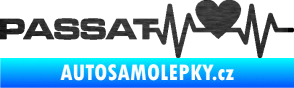 Samolepka Srdeční tep 077 levá Volkswagen Passat škrábaný kov černý