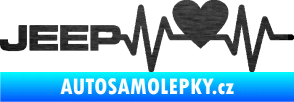 Samolepka Srdeční tep 080 levá Jeep škrábaný kov černý