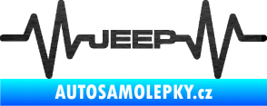 Samolepka Srdeční tep 081 Jeep škrábaný kov černý