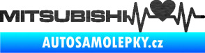 Samolepka Srdeční tep 082 levá Mitsubishi škrábaný kov černý