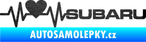 Samolepka Srdeční tep 086 pravá Subaru škrábaný kov černý