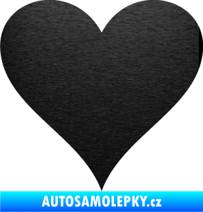 Samolepka Srdíčko 001 škrábaný kov černý