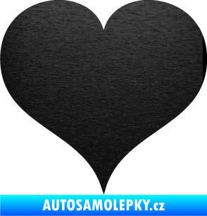 Samolepka Srdíčko 003 škrábaný kov černý