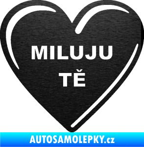 Samolepka Srdíčko 015 miluju tě škrábaný kov černý