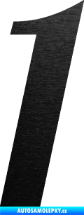 Samolepka Startovní číslo 1 typ 3 škrábaný kov černý