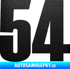 Samolepka Startovní číslo 54 typ 2   škrábaný kov černý
