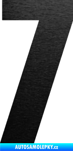 Samolepka Startovní číslo 7 typ 2    škrábaný kov černý