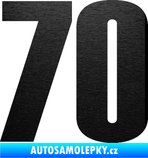 Samolepka Startovní číslo 70 typ 2         škrábaný kov černý