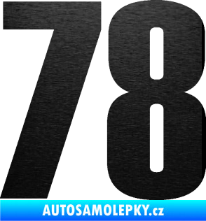 Samolepka Startovní číslo 78 typ 2         škrábaný kov černý