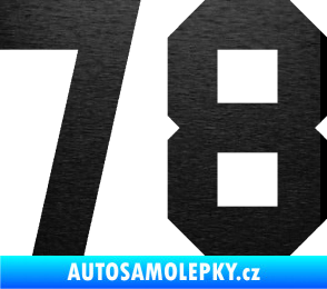 Samolepka Startovní číslo 78 škrábaný kov černý
