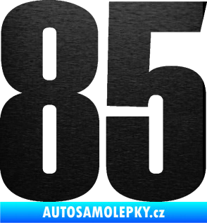 Samolepka Startovní číslo 85 typ 2     škrábaný kov černý