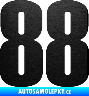 Samolepka Startovní číslo 88 typ 2        škrábaný kov černý