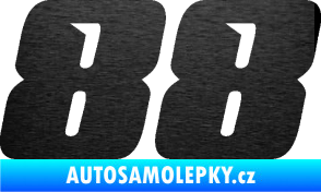 Samolepka Startovní číslo 88 typ 6 škrábaný kov černý