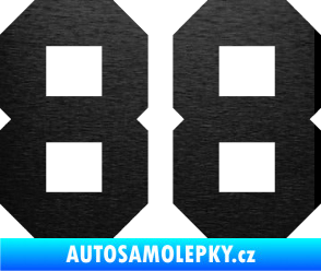 Samolepka Startovní číslo 88 škrábaný kov černý