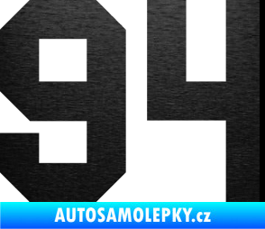 Samolepka Startovní číslo 94 škrábaný kov černý