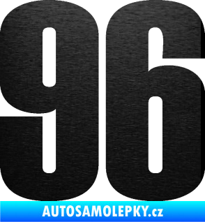 Samolepka Startovní číslo 96 typ 2     škrábaný kov černý