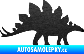 Samolepka Stegosaurus 001 pravá škrábaný kov černý