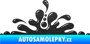 Samolepka Stékající skvrna 003 levá kaňka škrábaný kov černý